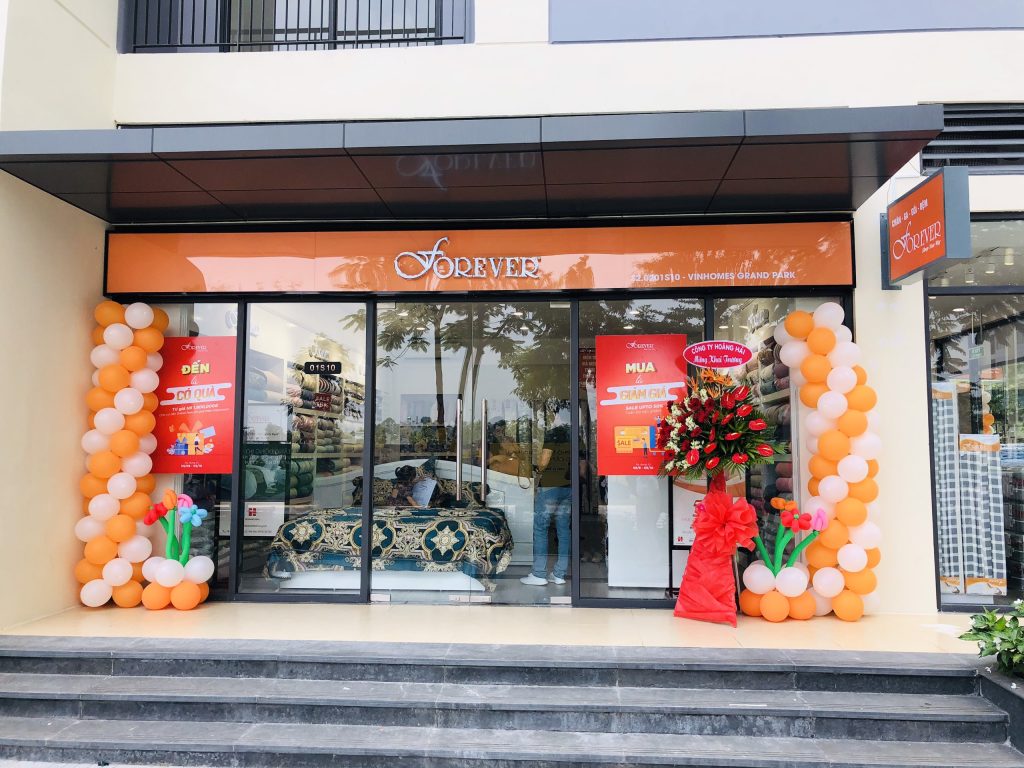 CHÚC MỪNG KHAI TRƯƠNG SHOWROOM MỚI CHĂN GA GỐI NỆM CAO CẤP FOREVER TẠI VINHOMES GRAND PARK