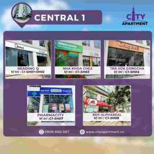 Các cửa hàng - dịch vụ hoạt động tại Central 1