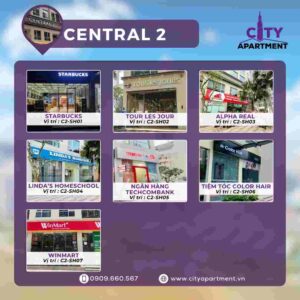 Các cửa hàng - dịch vụ hoạt động tại Central 2