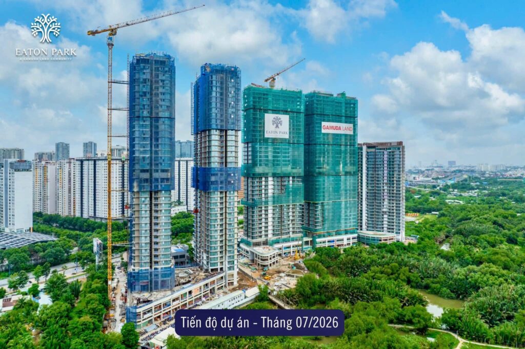 Eaton Park Đẩy Nhanh Tiến Độ Hoàn Thiện, Đồng Loạt Triển Khai Các Hạng Mục Mặt Dựng Và Tiện Ích